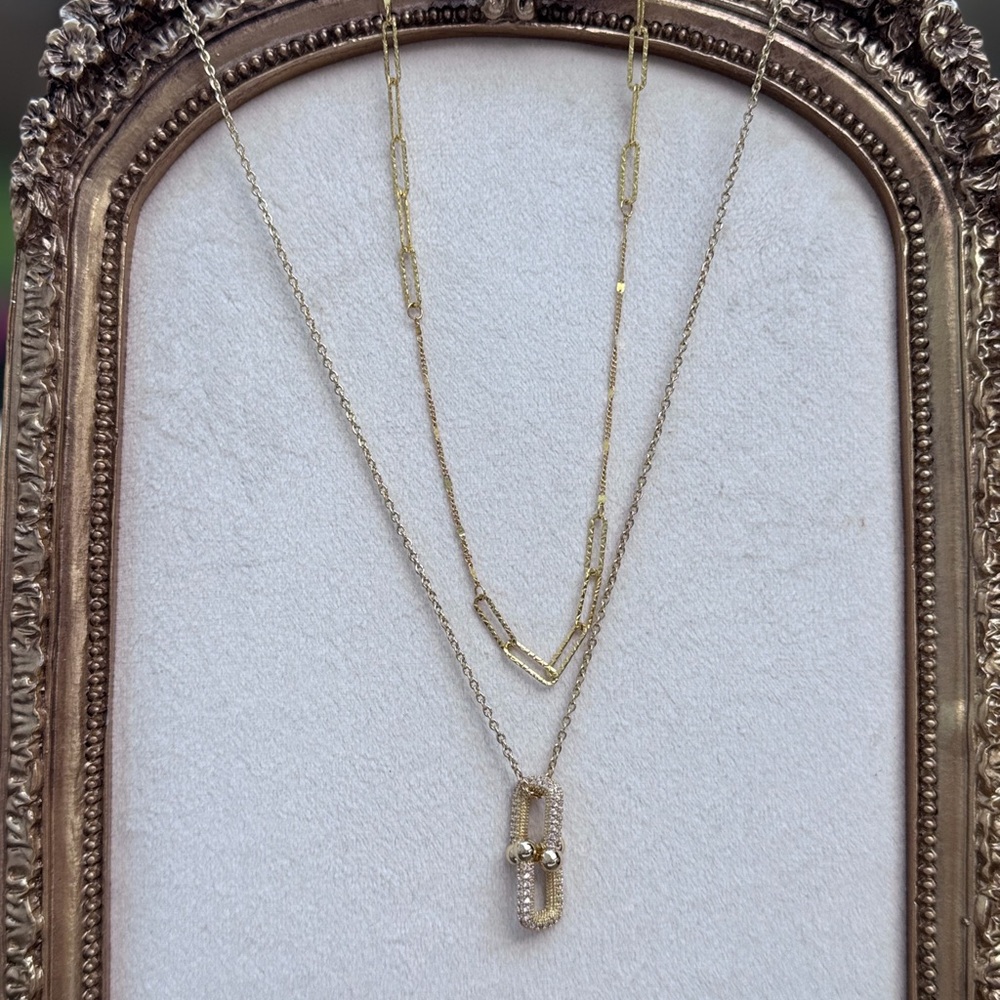 Elegant Gold and Silver Layered Necklace